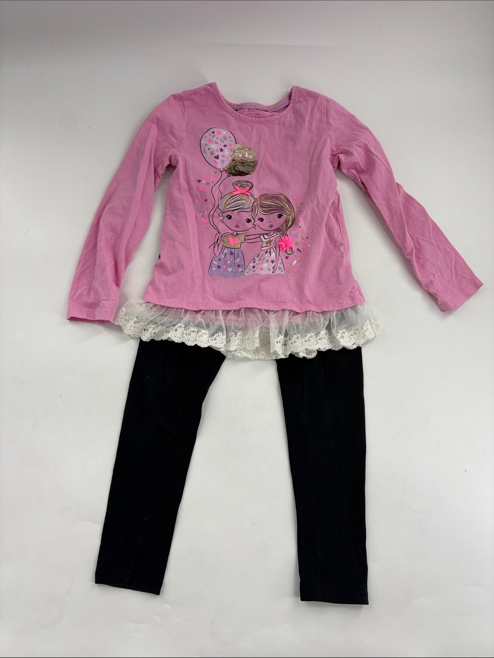 Girls Size 6-8 Clothing Bundle 10 Pieces Pajamas Dress Activewear Mixed Lot - Picture 4 of 9
